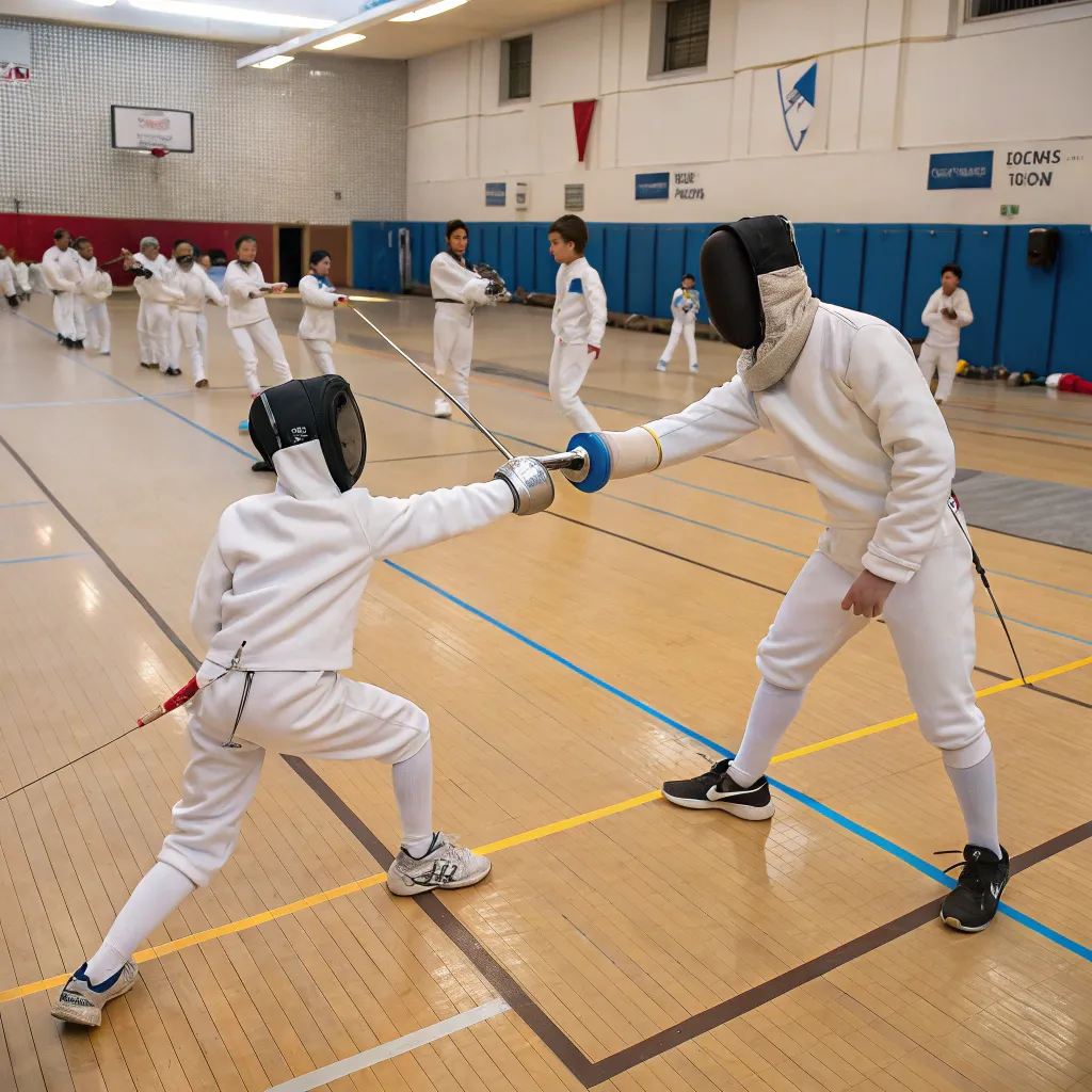 Fencing lesson at QUENTHARIX School